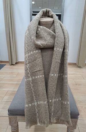 Bufanda tostado con cuadros - Imagen 2