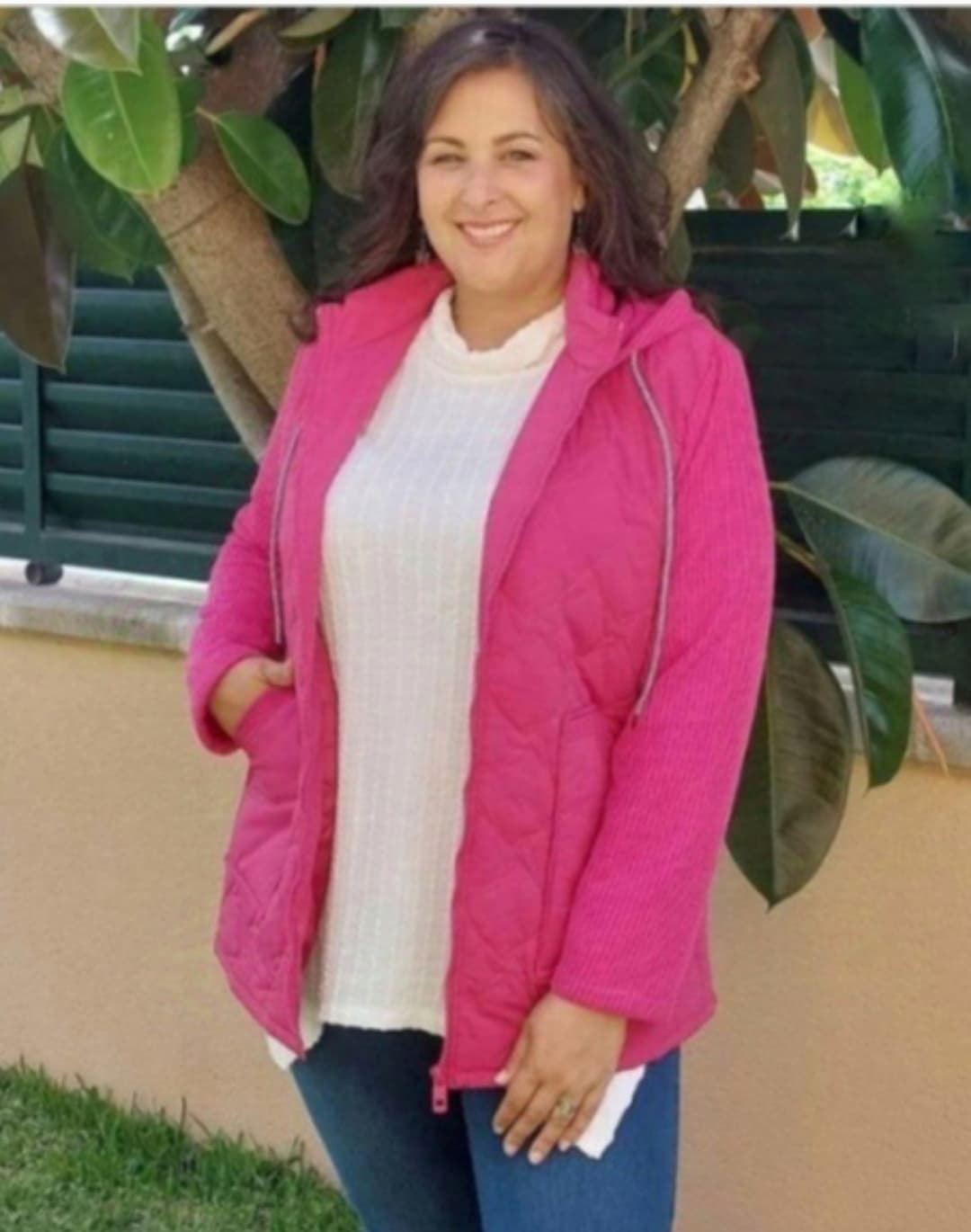 Chaqueta tipo sudadera rosa - Imagen 1