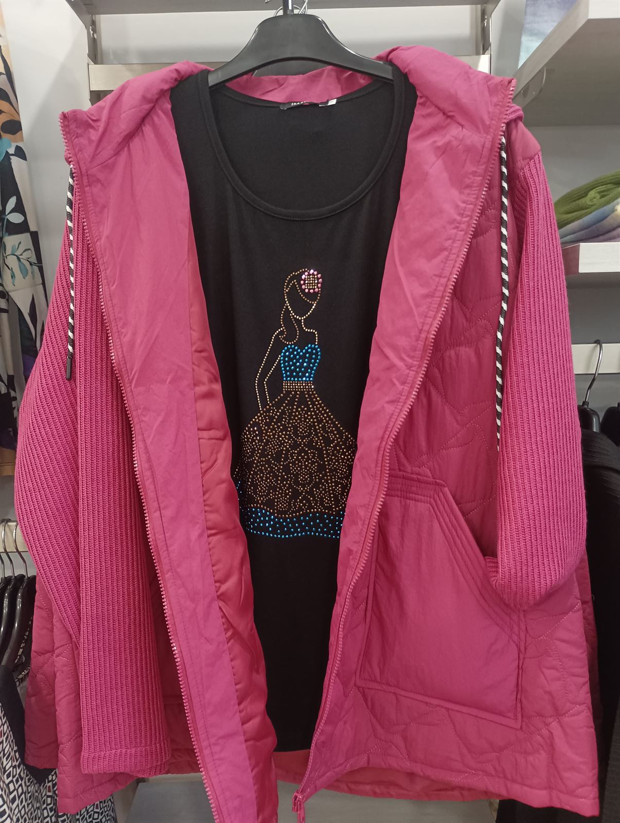 Chaqueta tipo sudadera rosa - Imagen 3