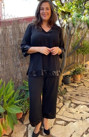 Conjunto 2 piezas lentejuelas negras - Imagen 1