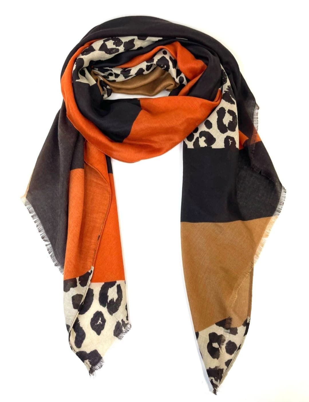 Foulard animal print raya naranja - Imagen 1