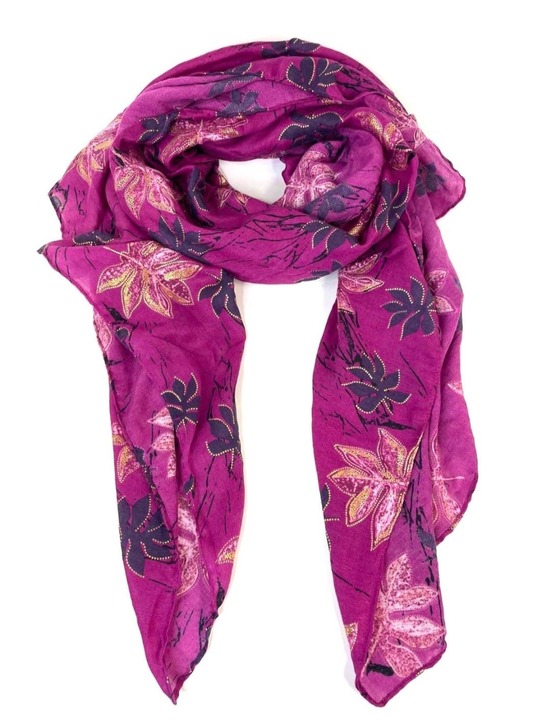 Foulard estampado floral lilas - Imagen 1