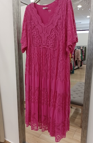 Vestido ibicenco fucsia - Imagen 2